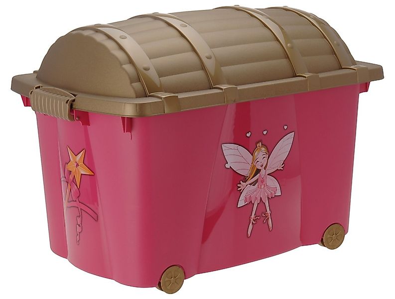 Spetebo Spielzeugtruhe Kinder Rollbox PRINZESSIN mit Deckel 57 Liter (Set, günstig online kaufen