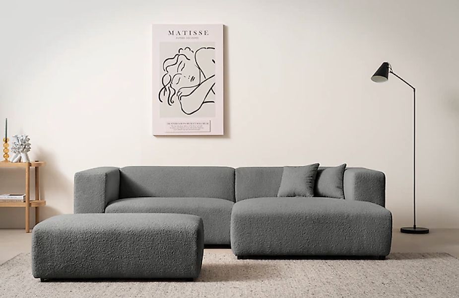 Home affaire Polsterecke »BAKELS, Ecksofa-Set mit Hocker, L-Form mit Schlaf günstig online kaufen