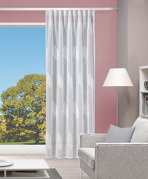 HOME WOHNIDEEN Gardine "ALAVARO" Multifunktionsband 1 Stk. tlg. Fertigschal günstig online kaufen