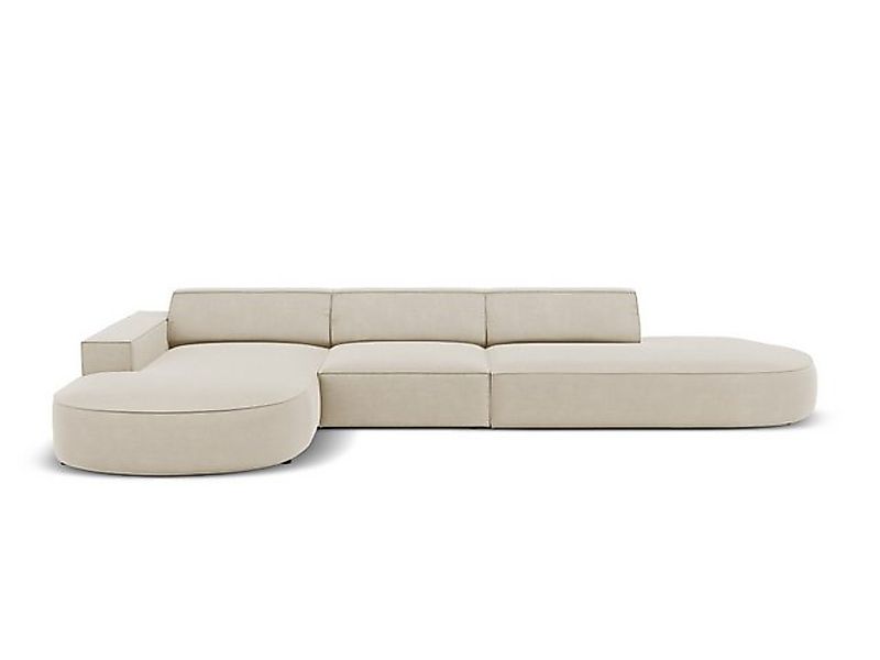Micadoni Ecksofa Jodie, 4-Sitzer offen runde Recamiere günstig online kaufen