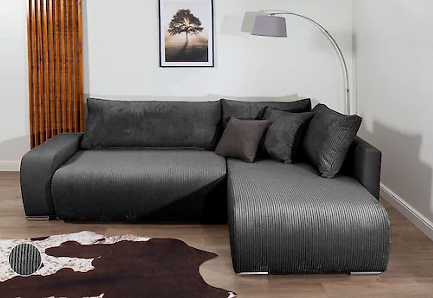 COLLECTION AB Ecksofa »Poppy, L-Form, Breite 227 cm mit Schlaffunktion« günstig online kaufen