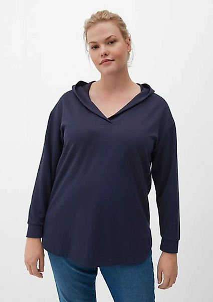 TRIANGLE Sweatshirt Hoodie mit V-Neck Stickerei günstig online kaufen
