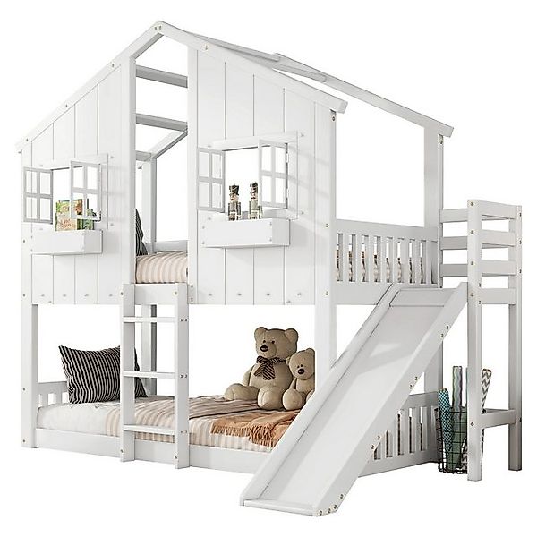 HAUSS SPOLE Etagenbett 90x200cm mit Rutsche, Fallschutzgitter, mit dreistuf günstig online kaufen
