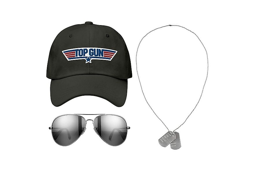 Maskworld Kostüm Top Gun Set 3 teilig - Fasching Karnevalskostüm, Dreiteili günstig online kaufen