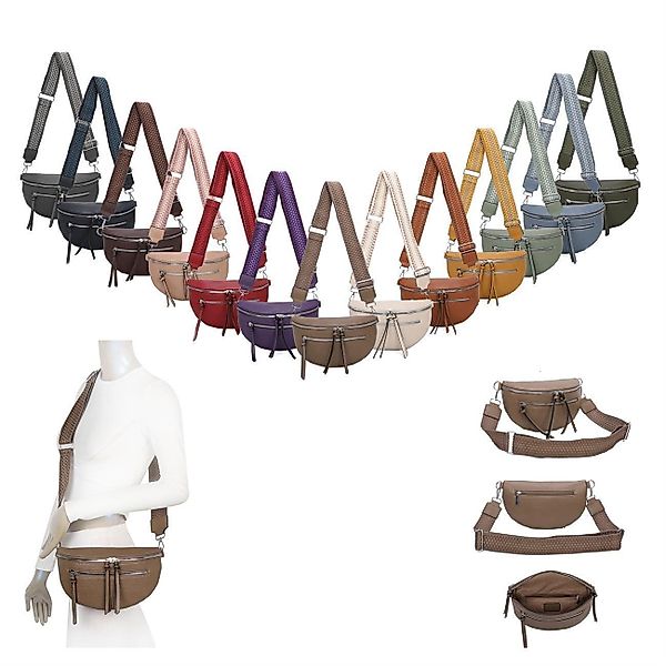 ITALYSHOP24 Schultertasche Damen Gürteltasche Umhängetasche CrossBody günstig online kaufen