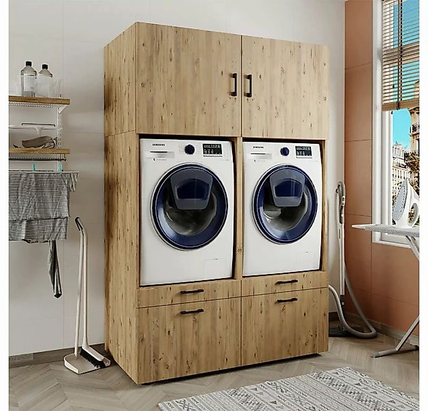 Roomart Waschmaschinenumbauschrank (Überbauschrak für Waschmaschine Trockne günstig online kaufen