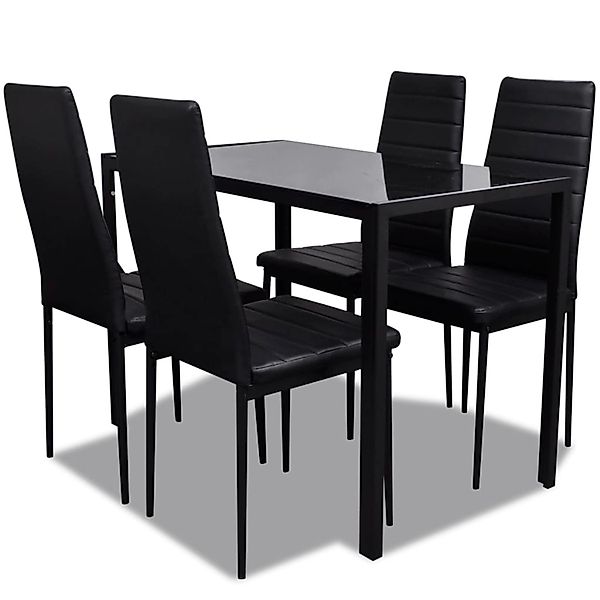 vidaXL 5tlg. Esstisch Set Schwarz günstig online kaufen