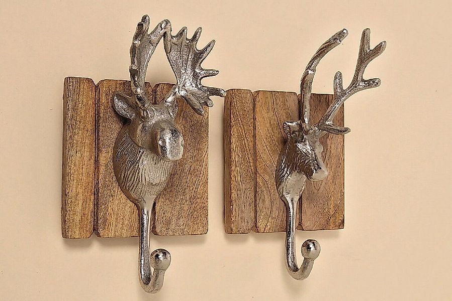 BOLTZE GRUPPE GmbH Dekohaken Garderobenhaken Alfons Hirsch Kopf H 22 cm 2er günstig online kaufen