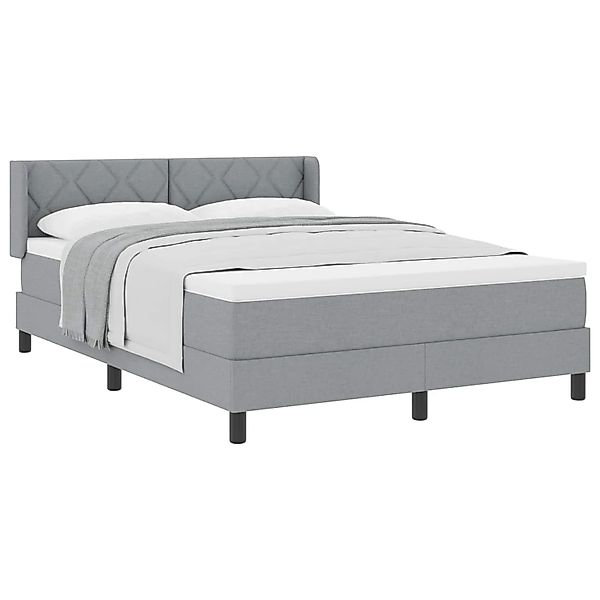 vidaXL Boxspringbett mit Matratze Hellgrau 200 x 160 cm Polyester 3341174 günstig online kaufen