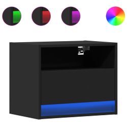 vidaXL Nachttisch Wand-Nachttische mit LED-Leuchten 2 günstig online kaufen