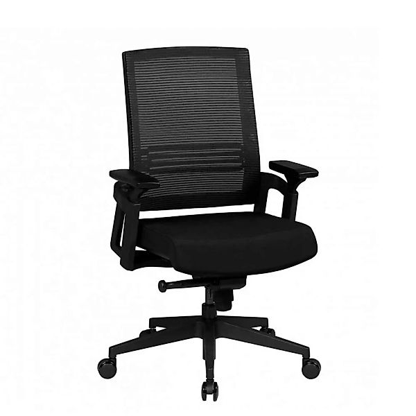Ergonomischer Bürostuhl in Schwarz verstellbarer Rückenlehne günstig online kaufen