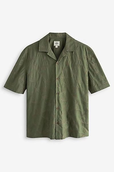 Next Kurzarmhemd Besticktes Kurzarmhemd mit kubanischem Kragen (1-tlg) günstig online kaufen