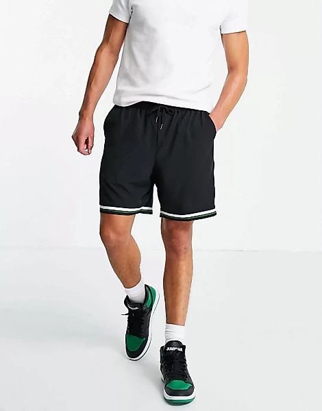Liquor N Poker – Shorts in Schwarz mit besticktem „Tennis Club“-Emblem, Kom günstig online kaufen