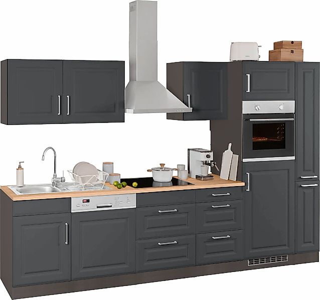 HELD MÖBEL Küchenzeile "Stockholm", Breite 310 cm, mit hochwertigen MDF Fro günstig online kaufen