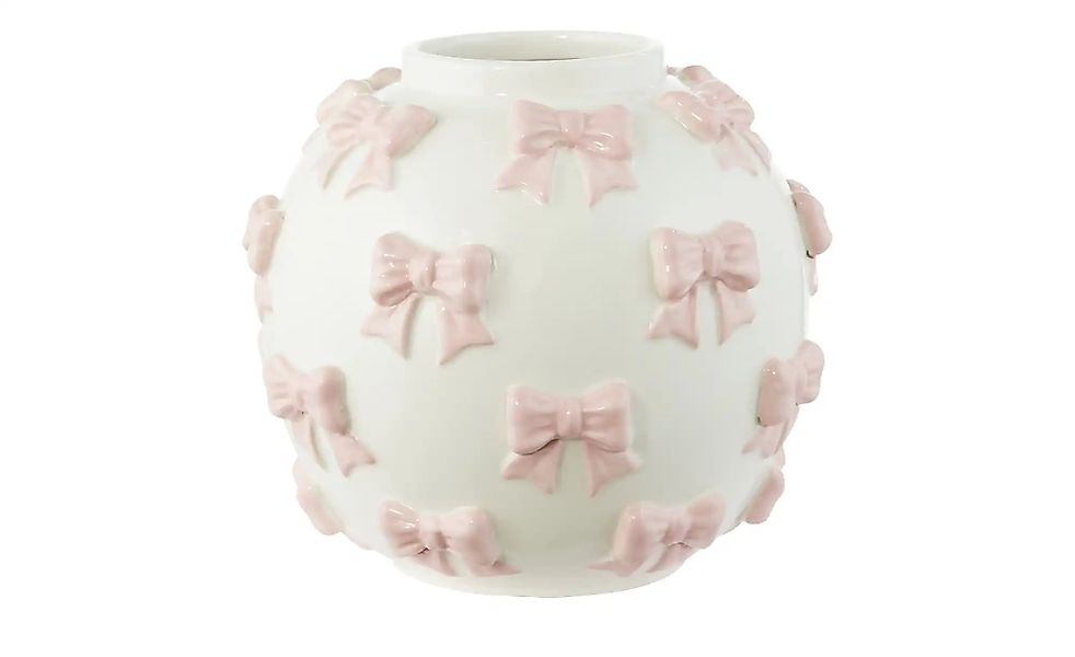 HOME STORY Vase Schleifen   ¦ rosa/pink ¦ Porzellan ¦ Maße (cm): B: 17,3 H: günstig online kaufen