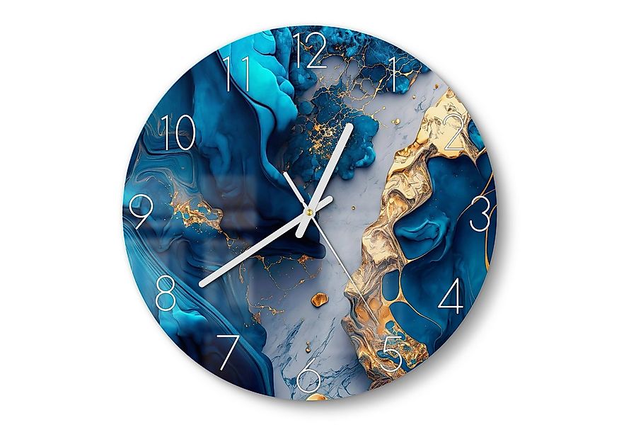 DEQORI Wanduhr 'Goldene Tiefen' (Glas Glasuhr modern Wand Uhr Design Küchen günstig online kaufen