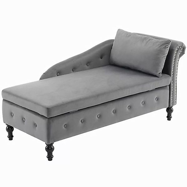 Yorbay Chaiselongue gepolsterte Sofa aus Samt mit großem Stauraum, Kissen, günstig online kaufen