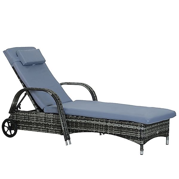 Outsunny Gartenliege mit 5-Fach verstellbarer Rücklehne, günstig online kaufen