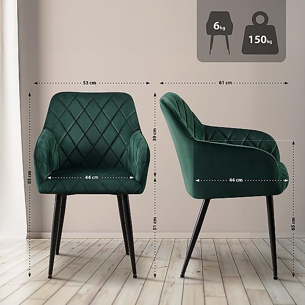 CLP Esszimmerstuhl Monett (2er Set), gepolsterte günstig online kaufen