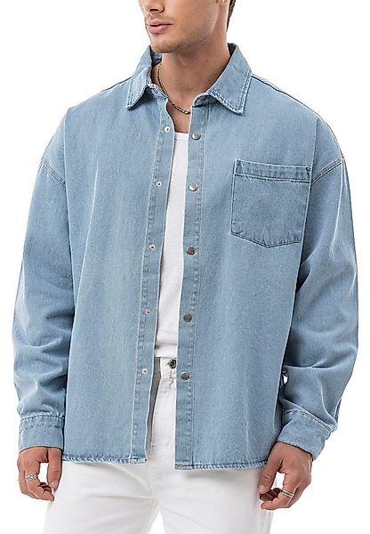 RedBridge Jeanshemd by Spruce - Denim-Hemd mit Druckknöpfen – Oversized Fit günstig online kaufen