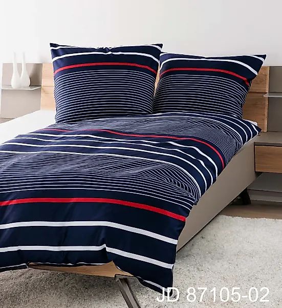 Janine Janine Mako-Satin Bettwäsche J. D. 87105 maritimblau Größe:  240x220 günstig online kaufen