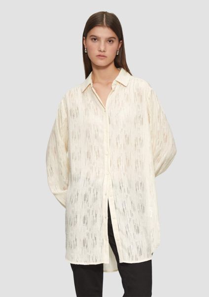 QS Langarmbluse Bluse Leicht transparente Longbluse günstig online kaufen