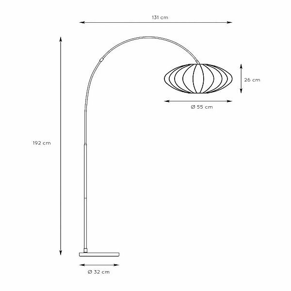 Bogenleuchte Corina, beige, E27, 192 cm, Kunststoff günstig online kaufen