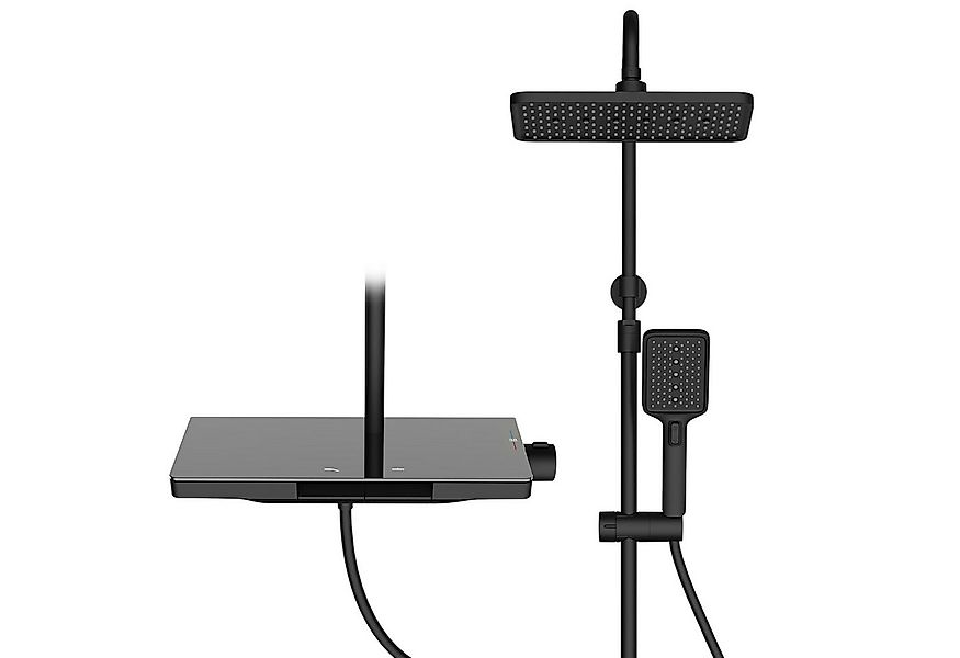 HOMELIVE Duschsystem mit 38° Thermostat und Glasablage Ohne erneutes Bohren günstig online kaufen