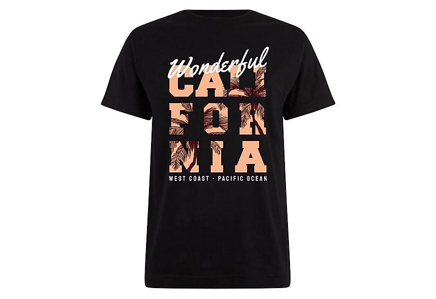 Banco Print-Shirt Herren California – Palmenmotiv Schwarz Weiß California P günstig online kaufen