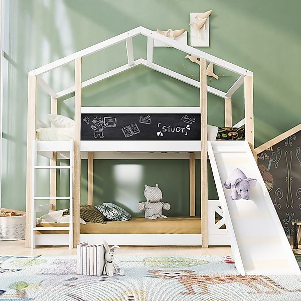 Flieks Etagenbett, Hochbett Hausbett Kinderbett Kiefernholzbett günstig online kaufen