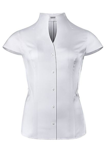 Vincenzo Boretti Klassische Bluse tailliert stretch Kelchkragen Kurzarm günstig online kaufen