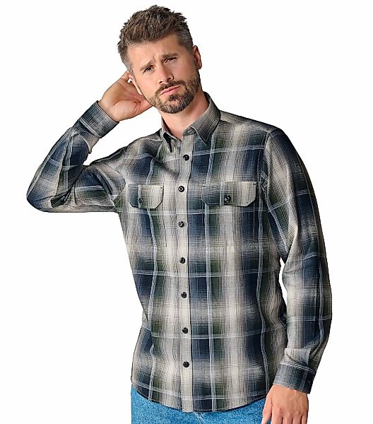 CASAMODA Langarmhemd "CASAMODA Overshirt kariert" günstig online kaufen
