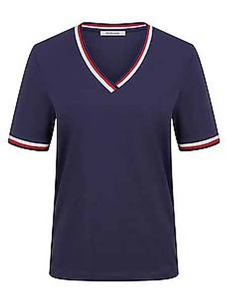 T-Shirt V-Ausschnitt Peter Hahn blau günstig online kaufen