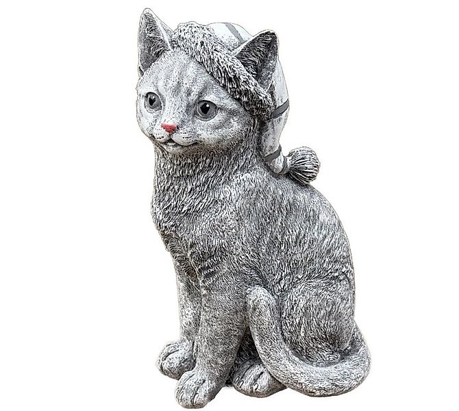 Stone and Style Gartenfigur Steinfigur Katze Schlafmütze sitzend, frostfest günstig online kaufen