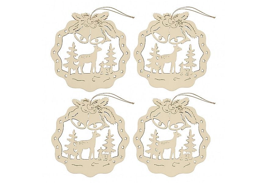 HTI-Living Beleuchtetes Fensterbild Fensterbild 4er Set Rehe im Wald, Dekoh günstig online kaufen