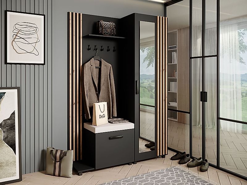 Beautysofa Garderobenschrank Garderoben-Set mit Aufhängern und günstig online kaufen