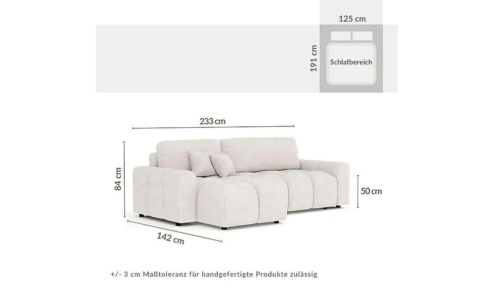 Ecksofa   ¦ beige ¦ Maße (cm): B: 233 H: 84 Polstermöbel > Sofas > Ecksofas günstig online kaufen