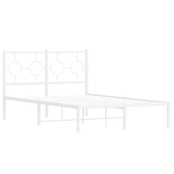 vidaXL Bettgestell mit Kopfteil Metall Weiß 120x200 cm 376273 günstig online kaufen