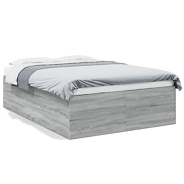 vidaXL Bettgestell Grau Sonoma 140x190 cm Holzwerkstoff 3280942 günstig online kaufen