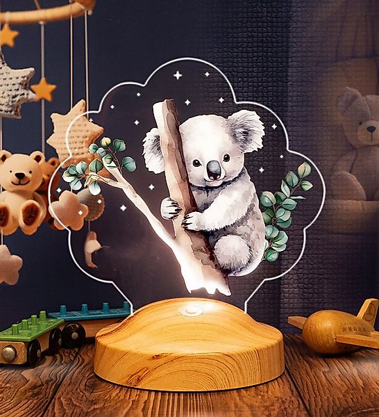 Geschenkelampe LED Nachttischlampe Koala 3D Nachtlicht Schlafzimmer Nachtti günstig online kaufen