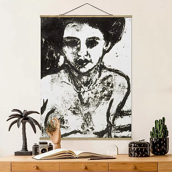 Stoffbild Kunstdruck mit Posterleisten - Hochformat Ernst Ludwig Kirchner - günstig online kaufen