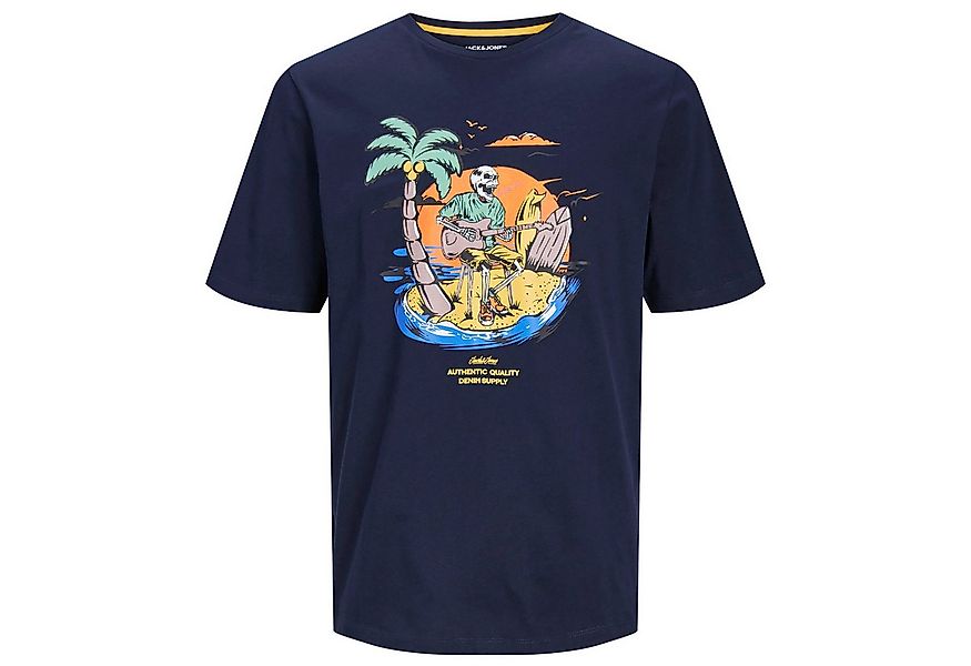 Jack & Jones Rundhalsshirt Jack&Jones Shirt XXL JJZION navy Totenkopfprint günstig online kaufen