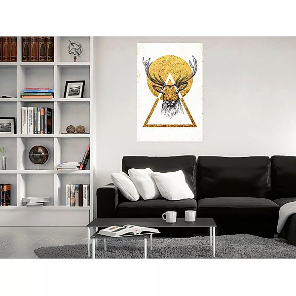 home24 Wandbild Mein Haus Goldener Hirsch günstig online kaufen