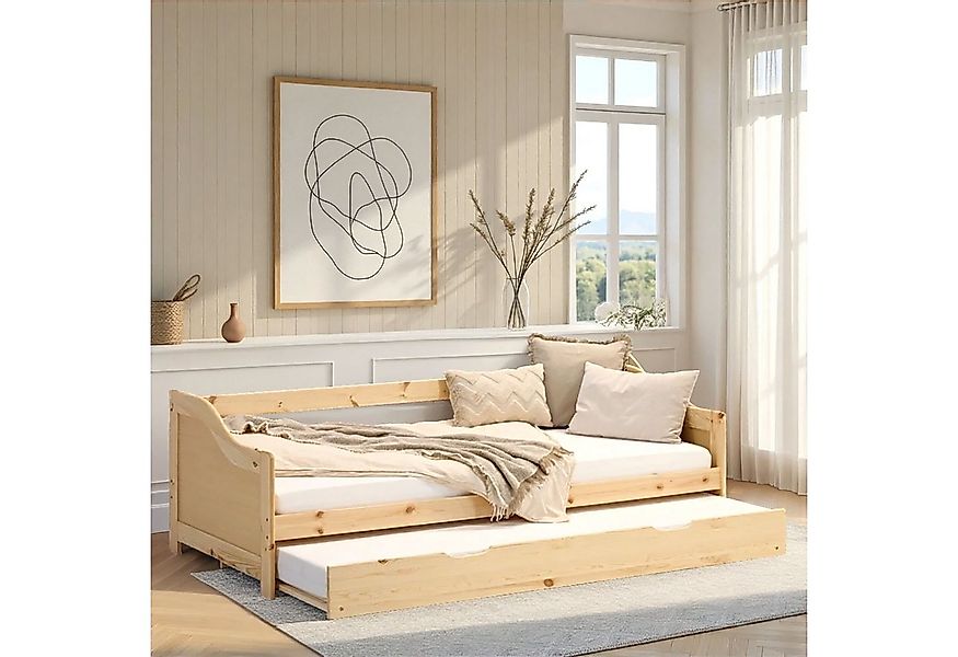 Homestyle4u Ausziehbett 90x200 Holz Gästebett mit Ausziehfunktion 2 Liegefl günstig online kaufen