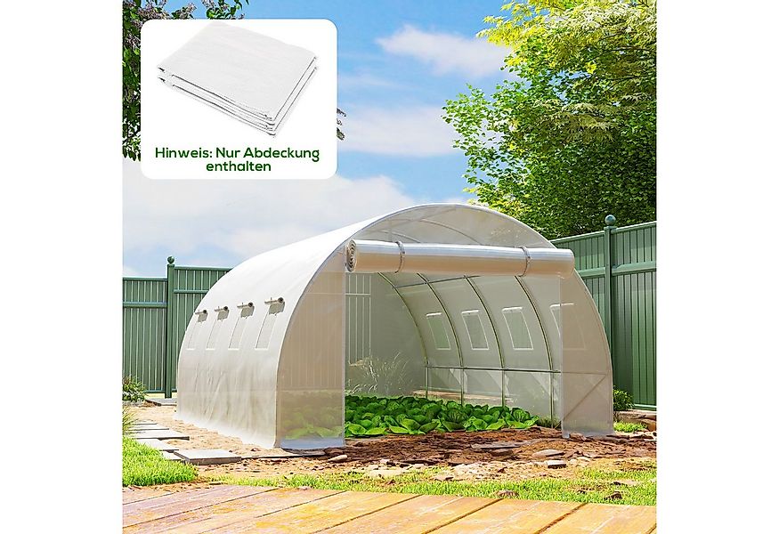 Outsunny Foliengewächshaus mit Rolltür, 8 Fenster, UV Schutz, BxTxH: 300 x günstig online kaufen