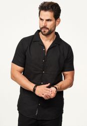 behype Kurzarmhemd aus Leinen Sommerhemd im günstig online kaufen