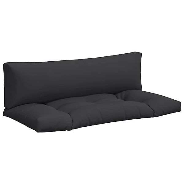 vidaXL Sitzauflage Palettenkissen 2-tlg. Schwarz Stoff, günstig online kaufen