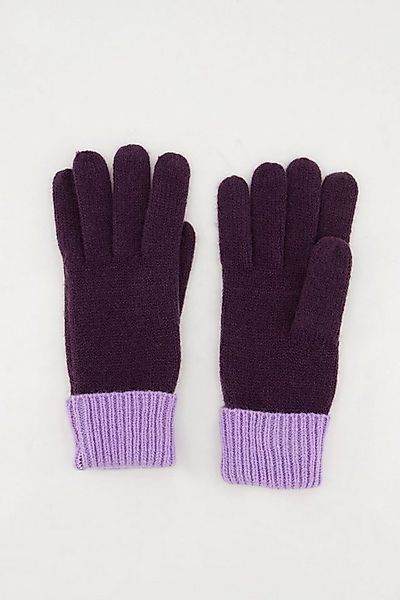 Ulla Popken Baumwollhandschuhe Handschuhe farbige Bündchen weicher Strick günstig online kaufen