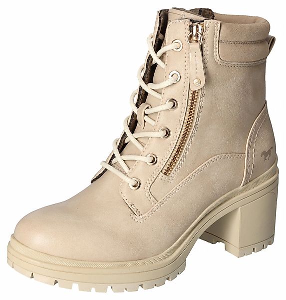 Mustang Shoes Stiefelette, Schnürboots, Blockabsatz, Trachtenstiefelette günstig online kaufen