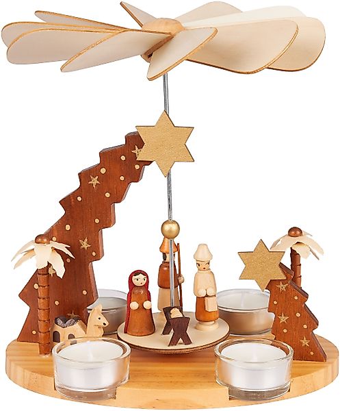 BRUBAKER Weihnachtspyramide Teelichtpyramide aus Holz - günstig online kaufen